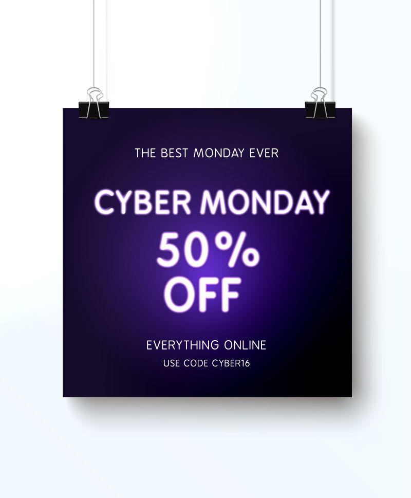 白色背景中的蓝色挂牌广告设计