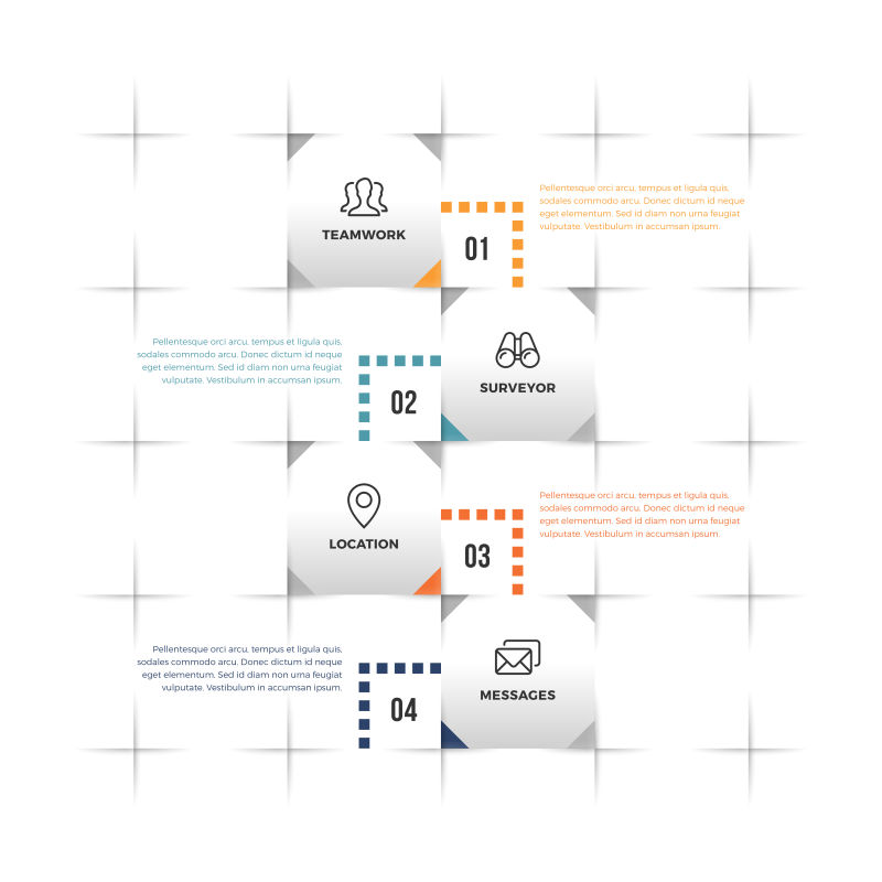 迷宫方阵图设计元素的信息图表矢量插图