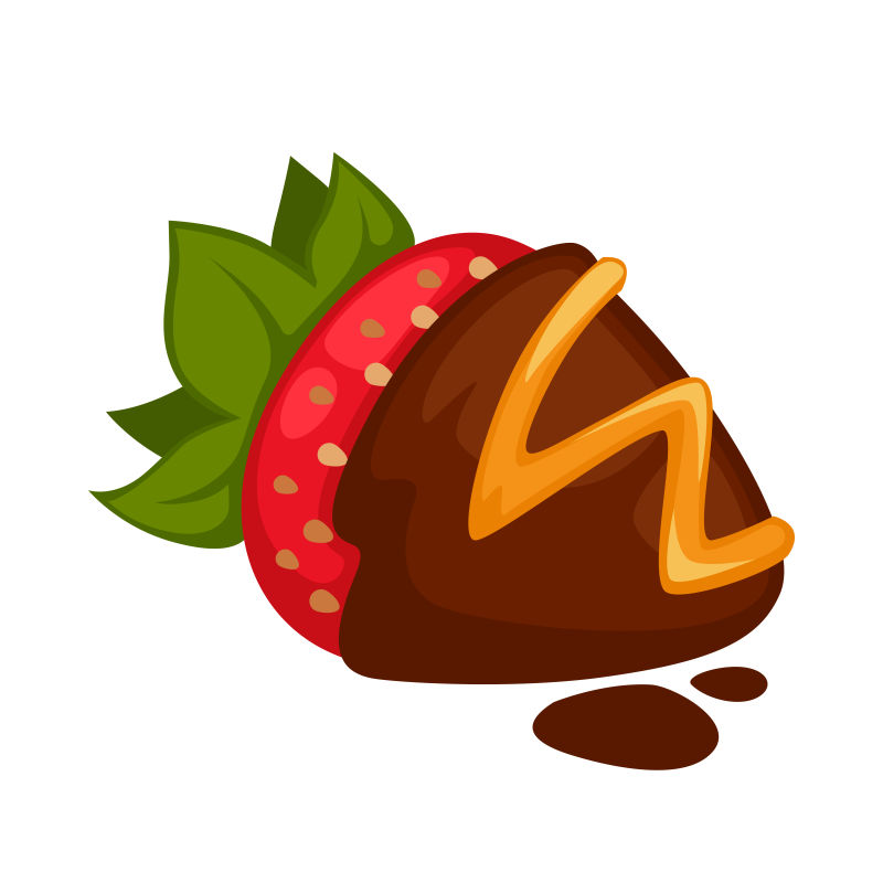 草莓与巧克力点心矢量