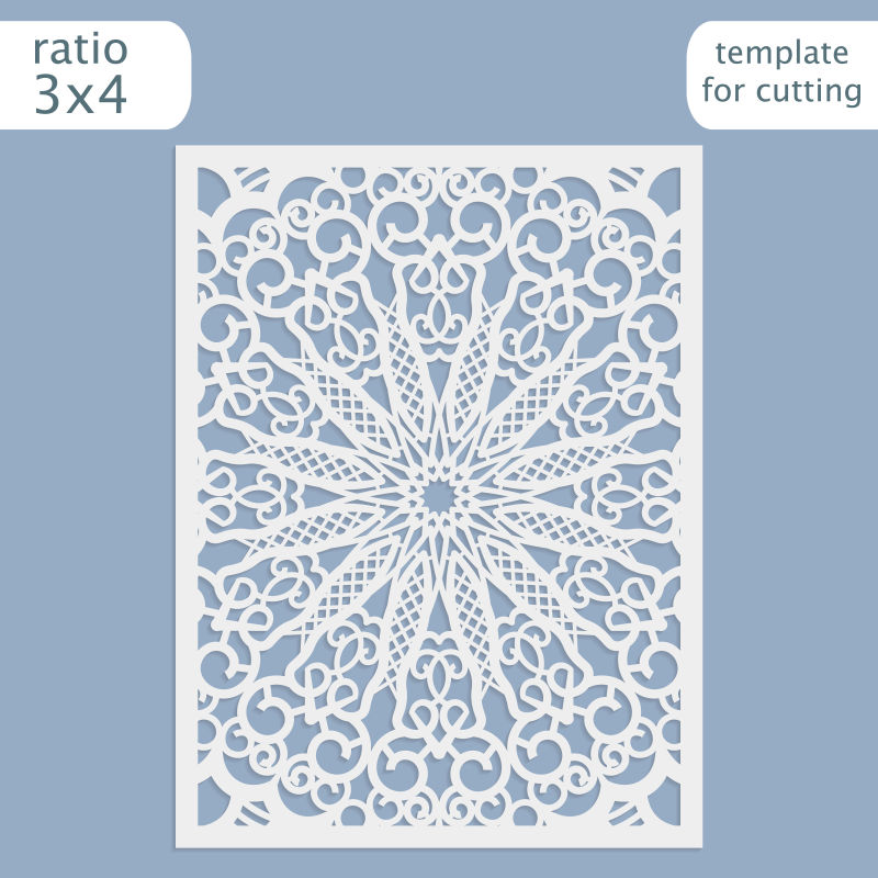 矢量镂空花纹装饰的邀请卡