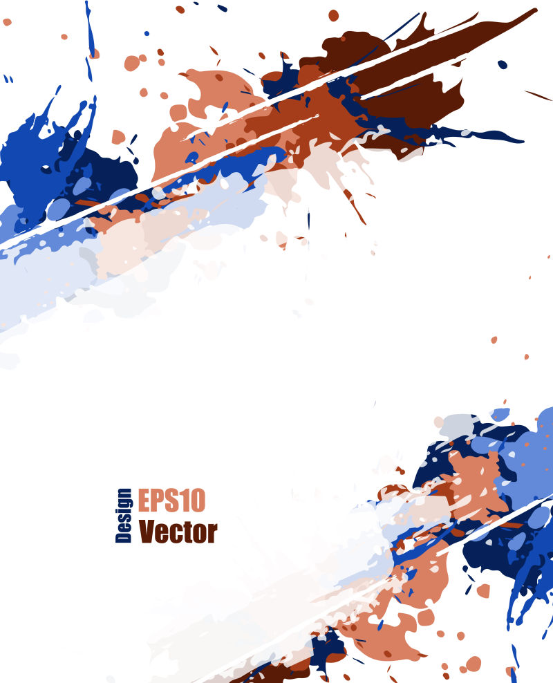 抽象水彩墨迹矢量图