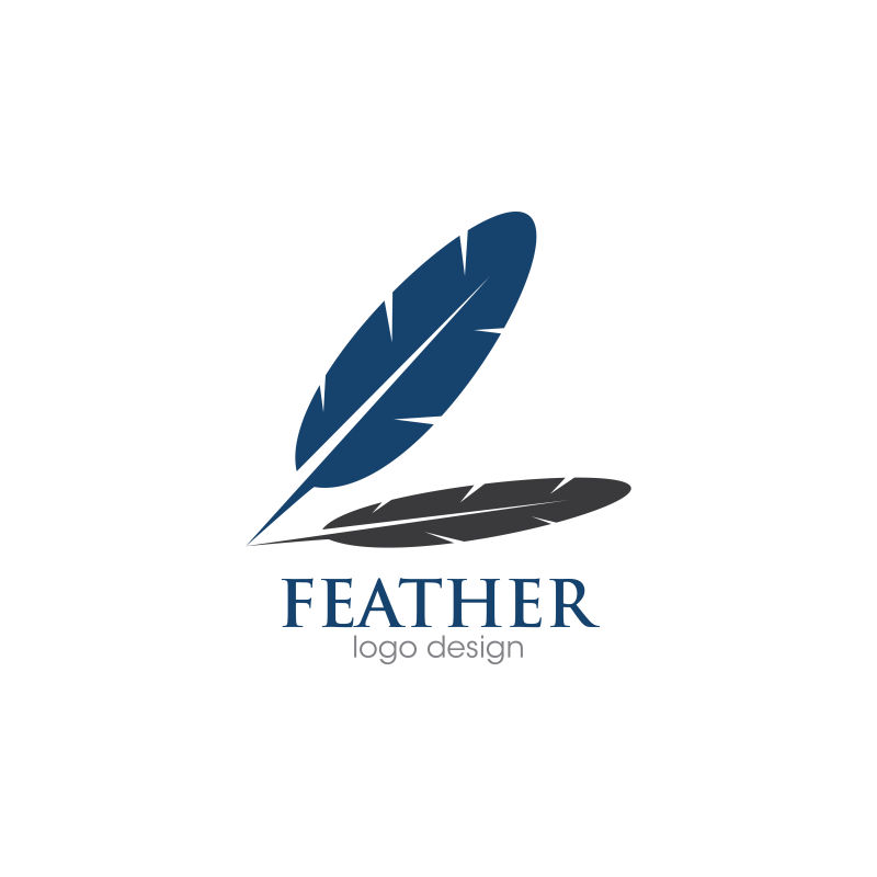 创意羽毛元素的矢量标志设计