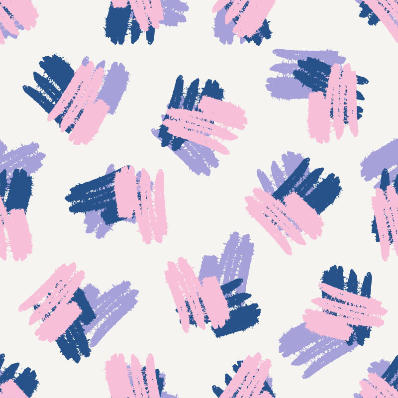 矢量粉紫色手绘笔触无缝装饰背景