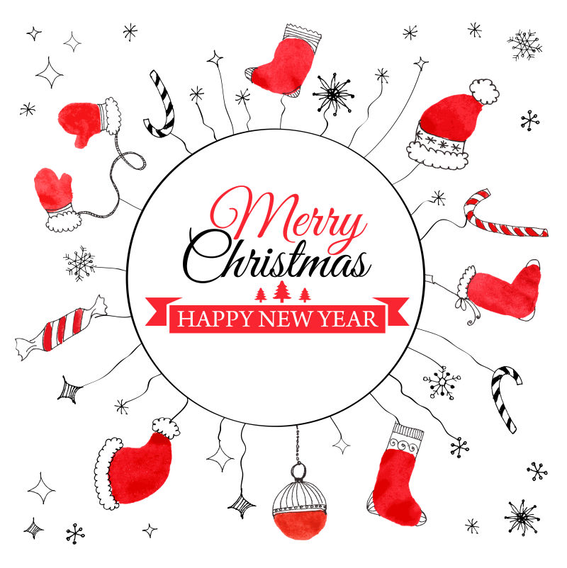 创意圣诞节卡片背景矢量