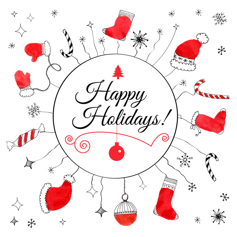 创意圣诞涂鸦背景矢量