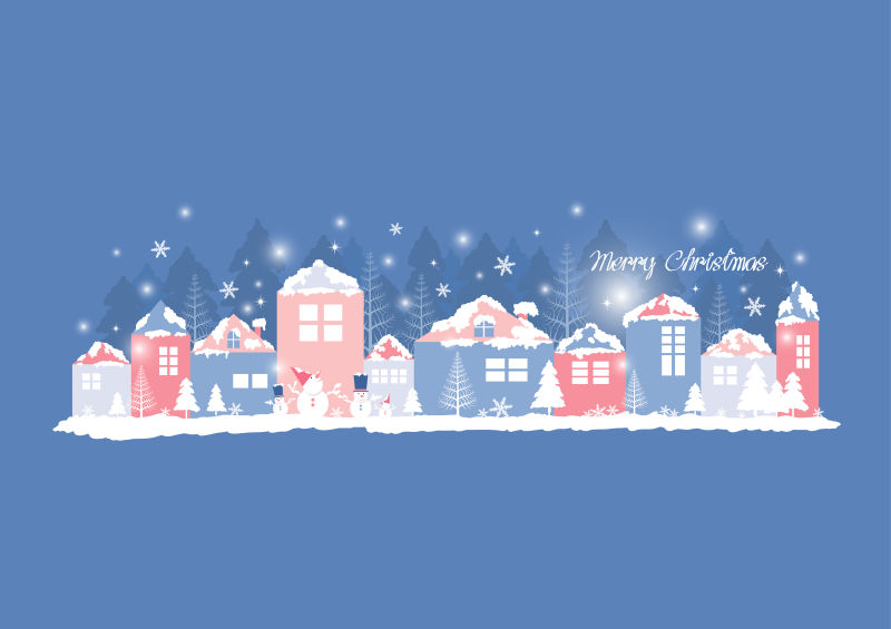 矢量圣诞房子