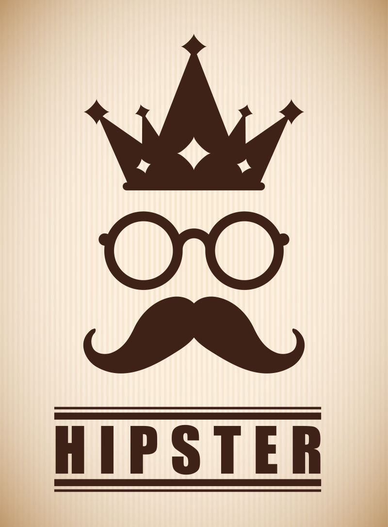 复古矢量嬉皮士标志设计图