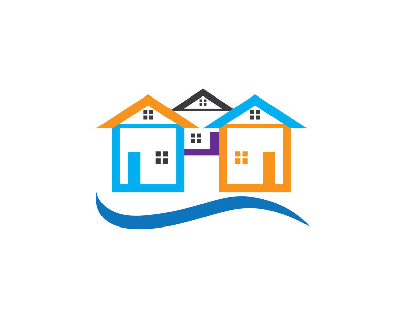 家园建筑图标矢量