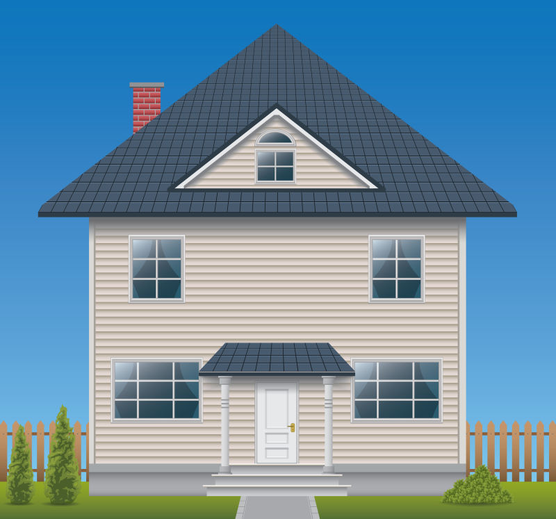 矢量抽象房屋外部的平面插图