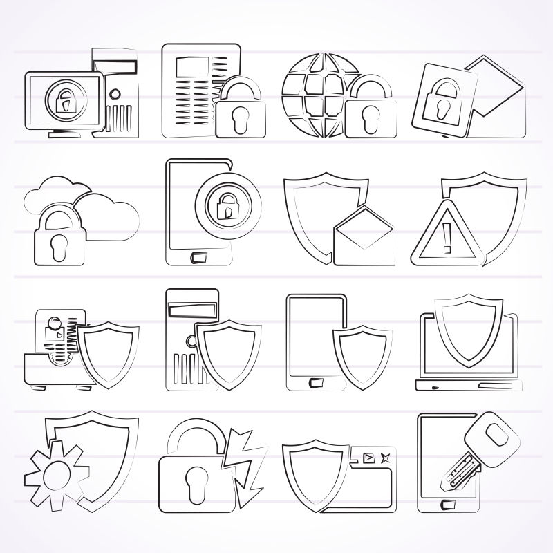 数据保护与信息安全图标矢量