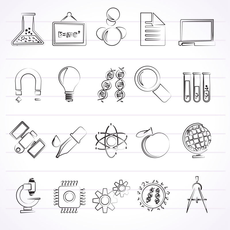 科学研究和教育图标矢量