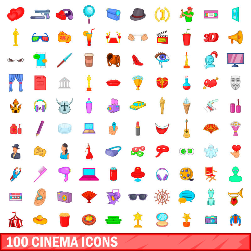 100个卡通矢量图标