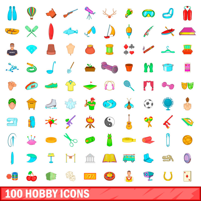 矢量兴趣相关的图标设计