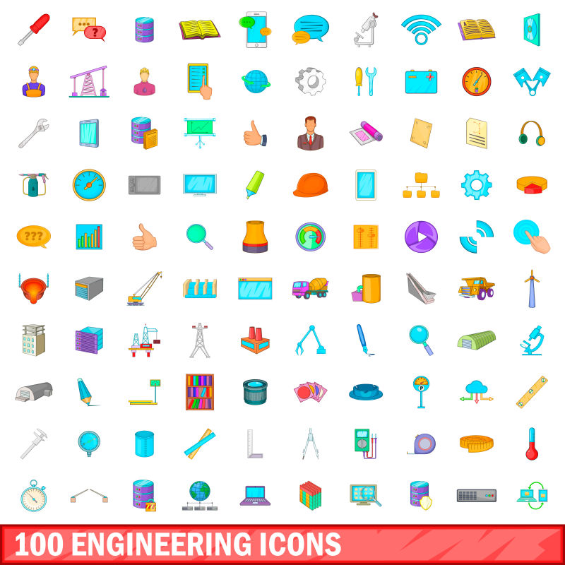 矢量创意工程相关的图标设计