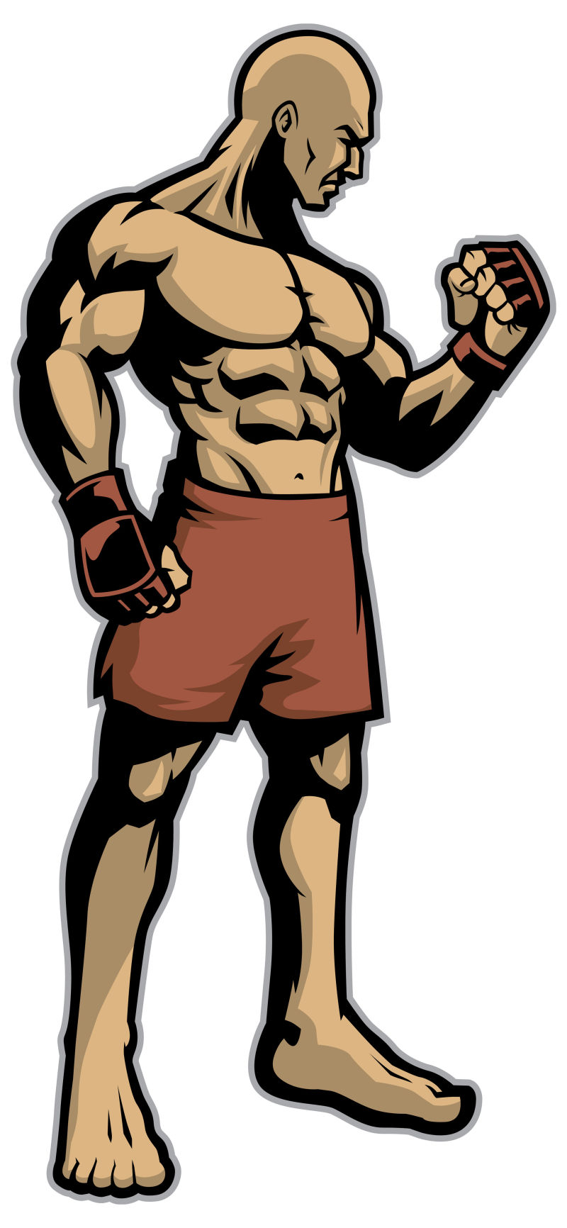 肌肉战斗机创意标志和矢量插图