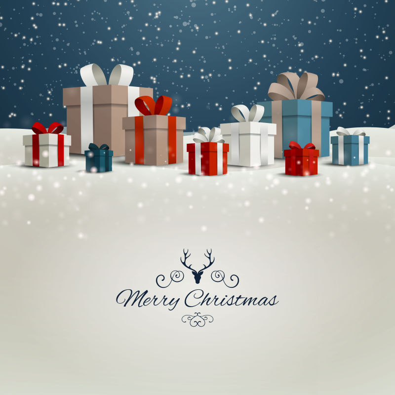 矢量圣诞节的礼物盒子