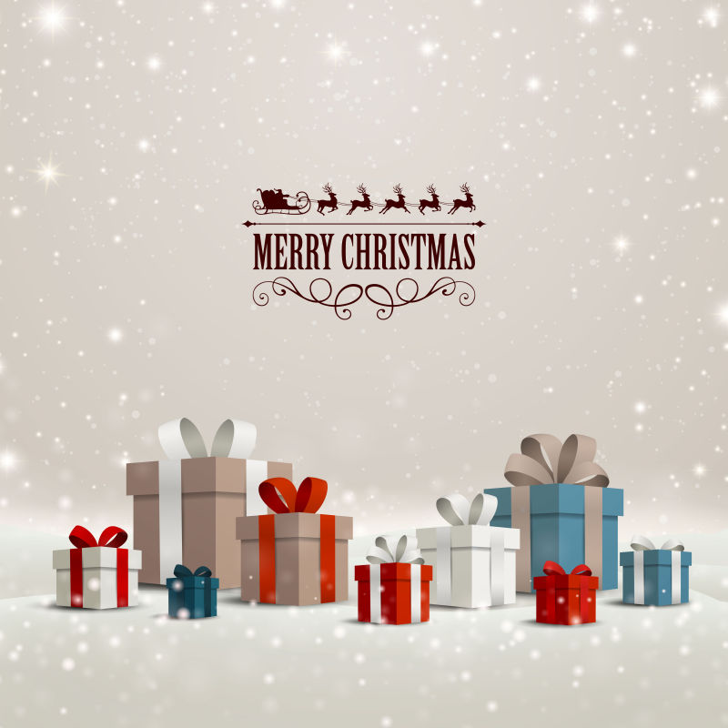 矢量圣诞节礼品盒