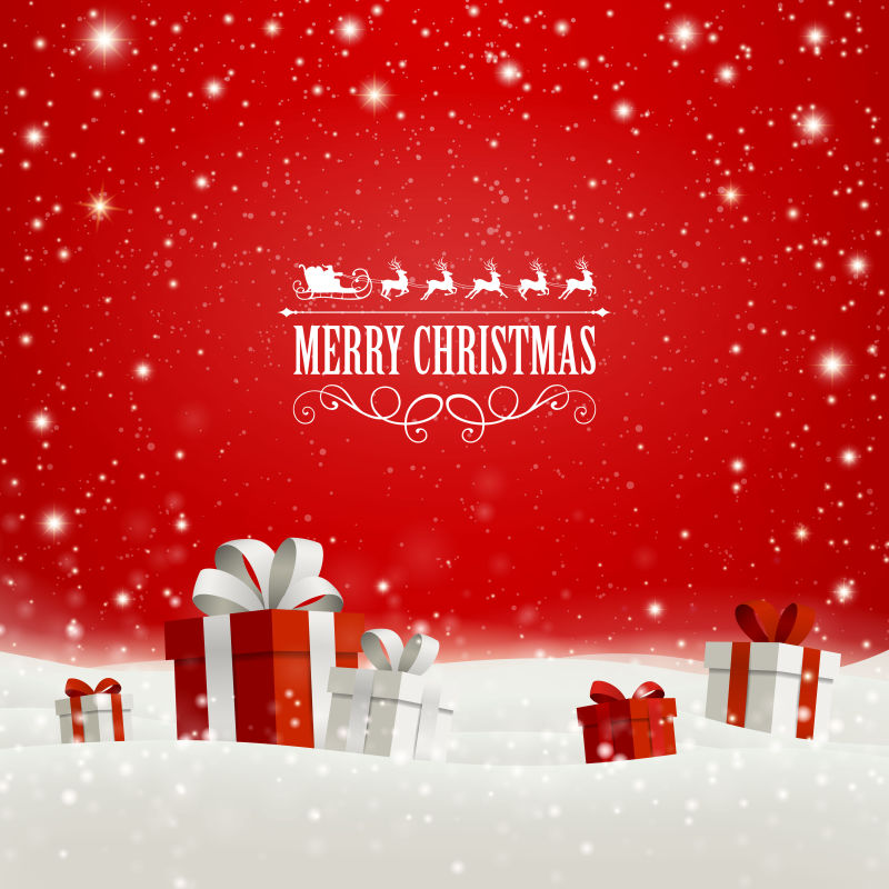 圣诞节的简单礼品盒矢量