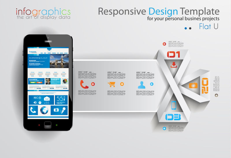 手机信息图表设计矢量图