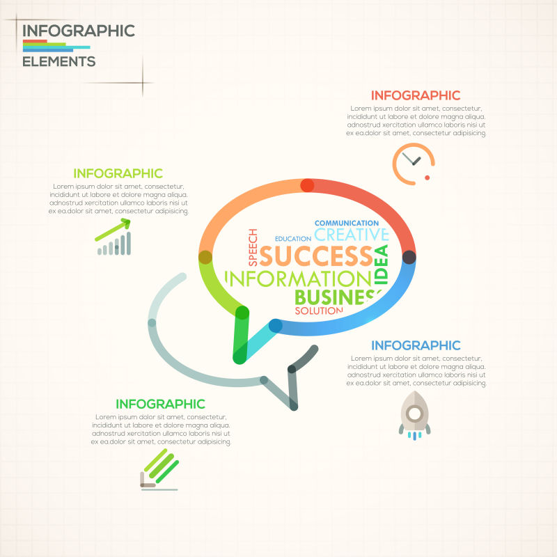 彩色商业信息风格矢量图