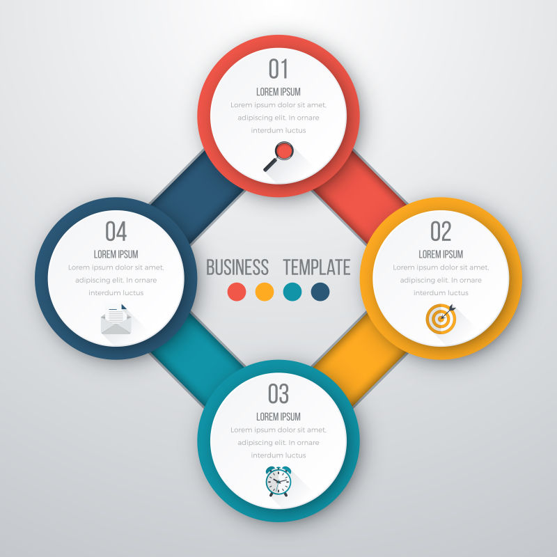 四圈信息图形选项矢量图解