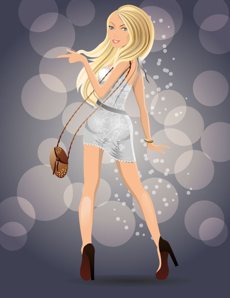 金发年轻美女矢量