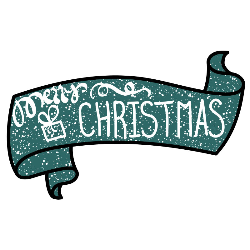 手绘圣诞快乐标题矢量