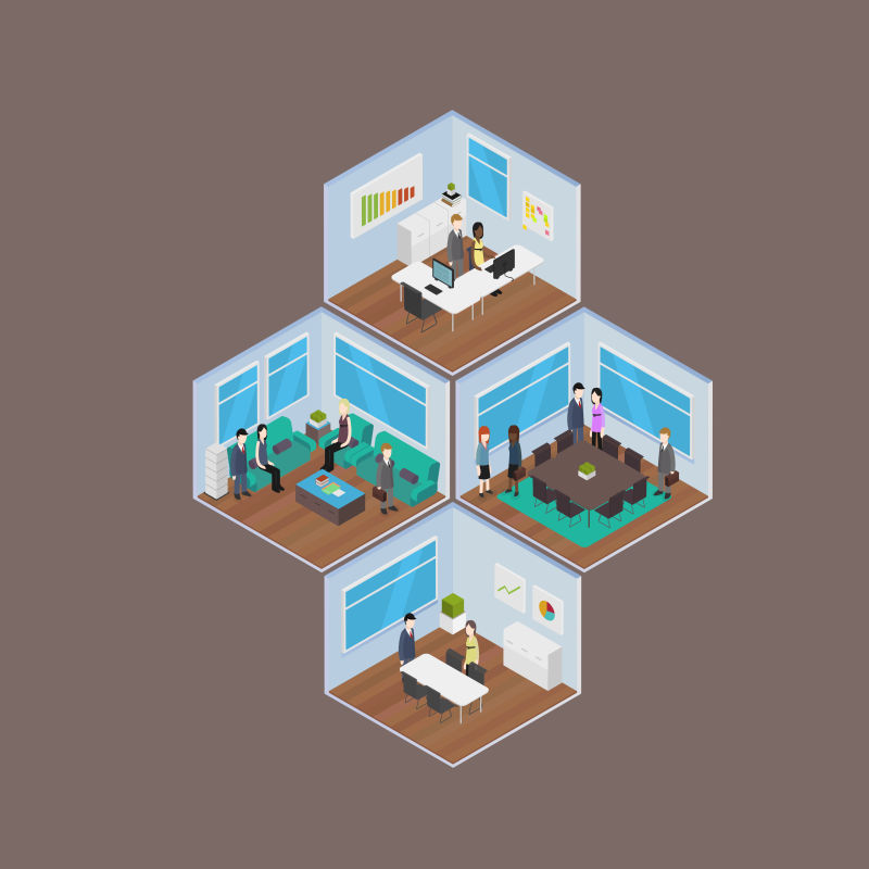 矢量的现代办公室内部结构设计