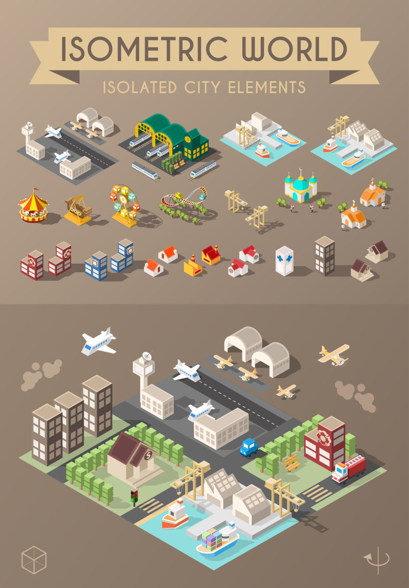 矢量的城市建筑