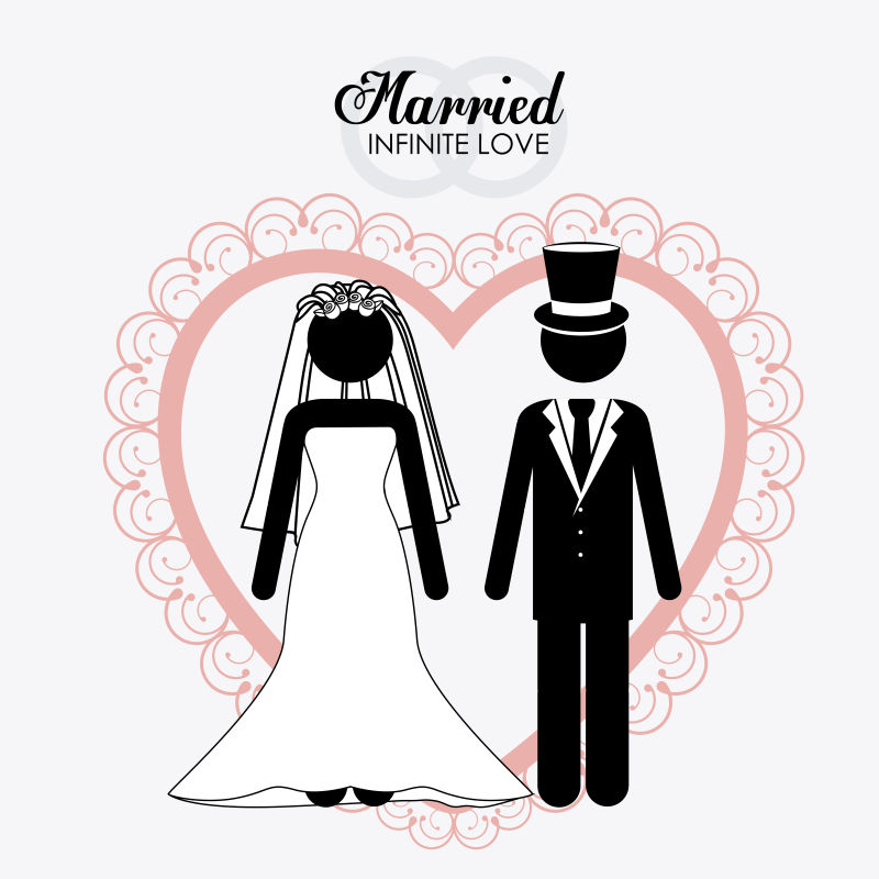 已婚夫妇设计矢量