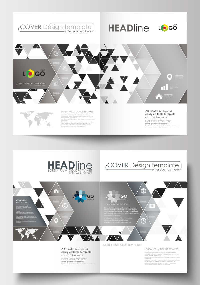 现代商业宣传手册矢量设计