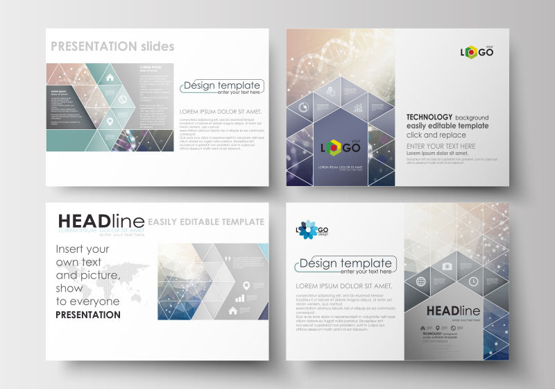 商业宣传册版面矢量