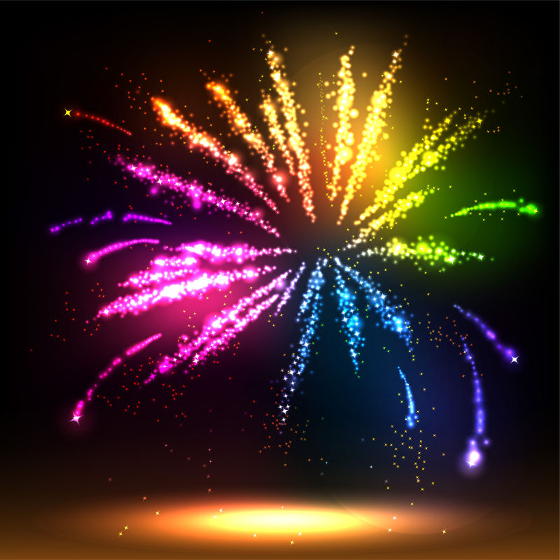 矢量美丽的烟花设计元素