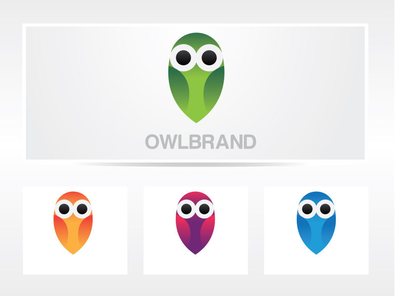 矢量抽象猫头鹰图标设计