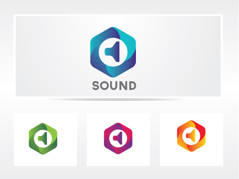 创意声音标志矢量设计图