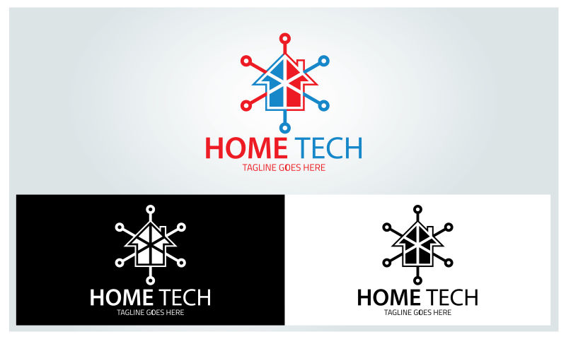 家居科技标志设计矢量