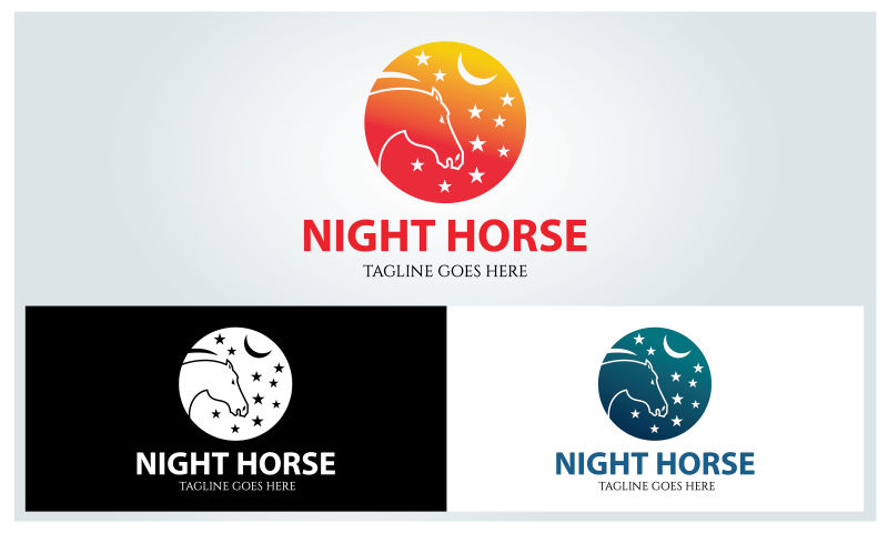 夜马标志设计矢量