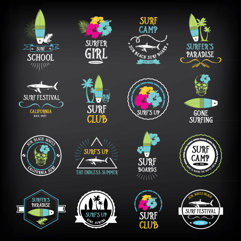 矢量夏日度假的标志板