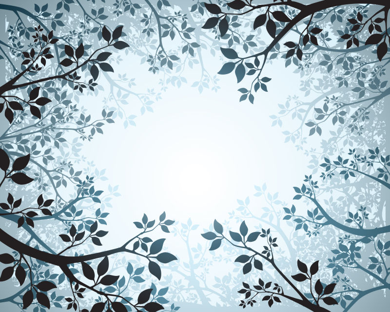 矢量抽象神秘花卉元素的自然背景