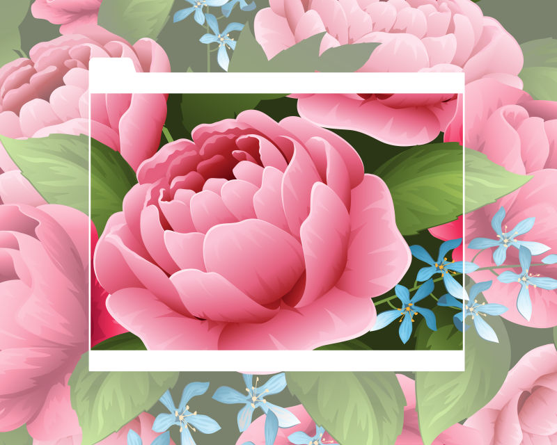 抽象矢量彩色花卉背景