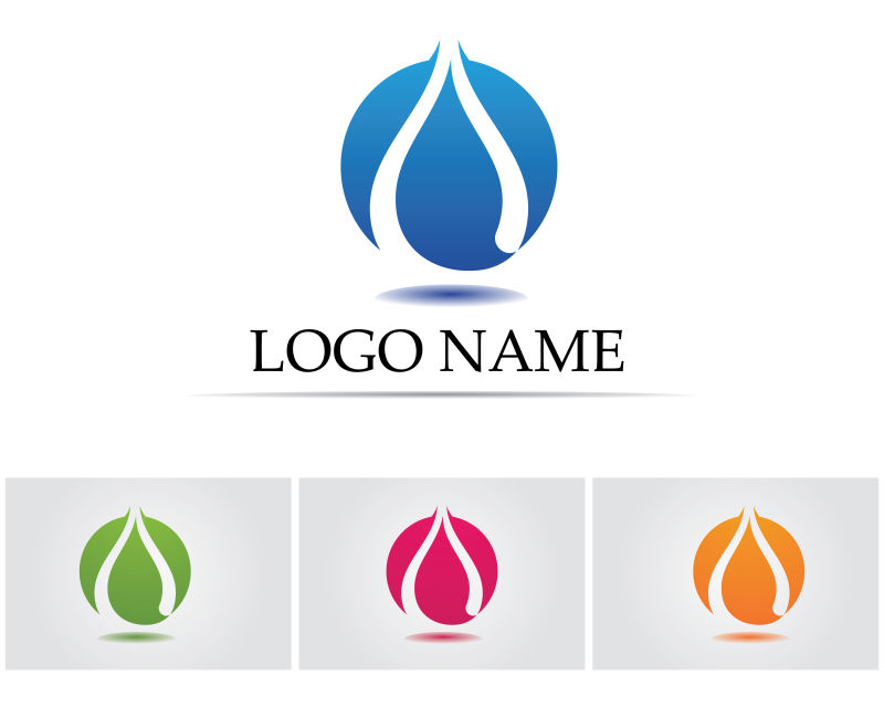 抽象创意水滴标志矢量设计