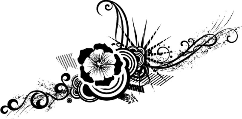 矢量的艺术黑白花卉图案设计