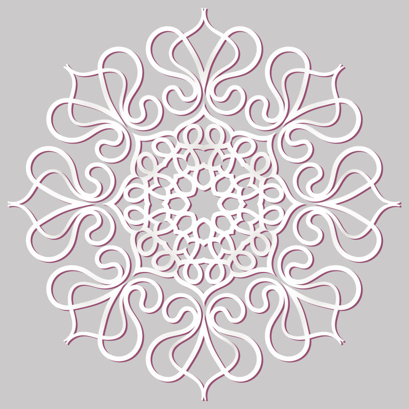 抽象矢量几何花卉图案设计