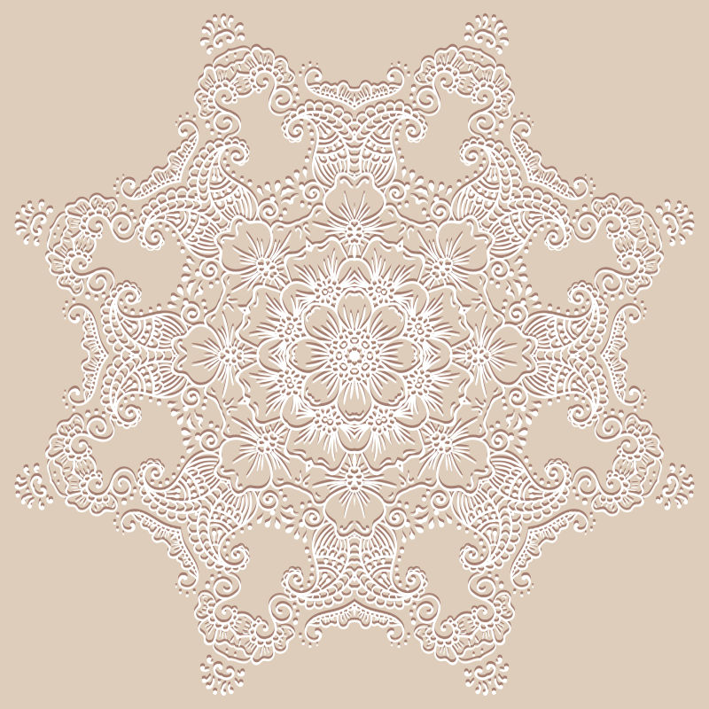 创意矢量几何花卉图案设计