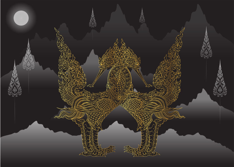 创意矢量泰国装饰花纹背景