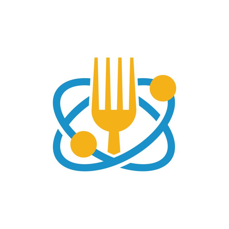 黄色叉子标志矢量