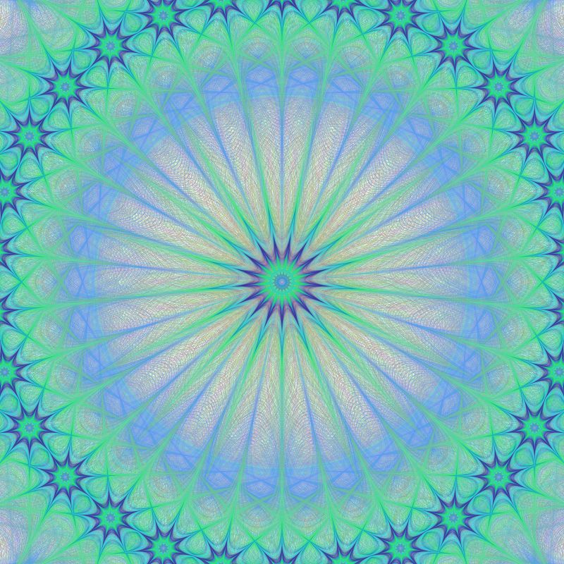 矢量淡绿色曼陀罗分形背景