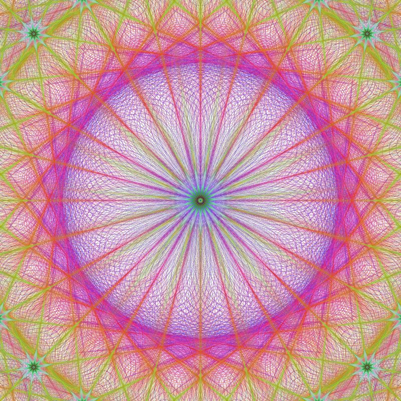 矢量粉色和淡黄色螺旋万花筒分形设计背景