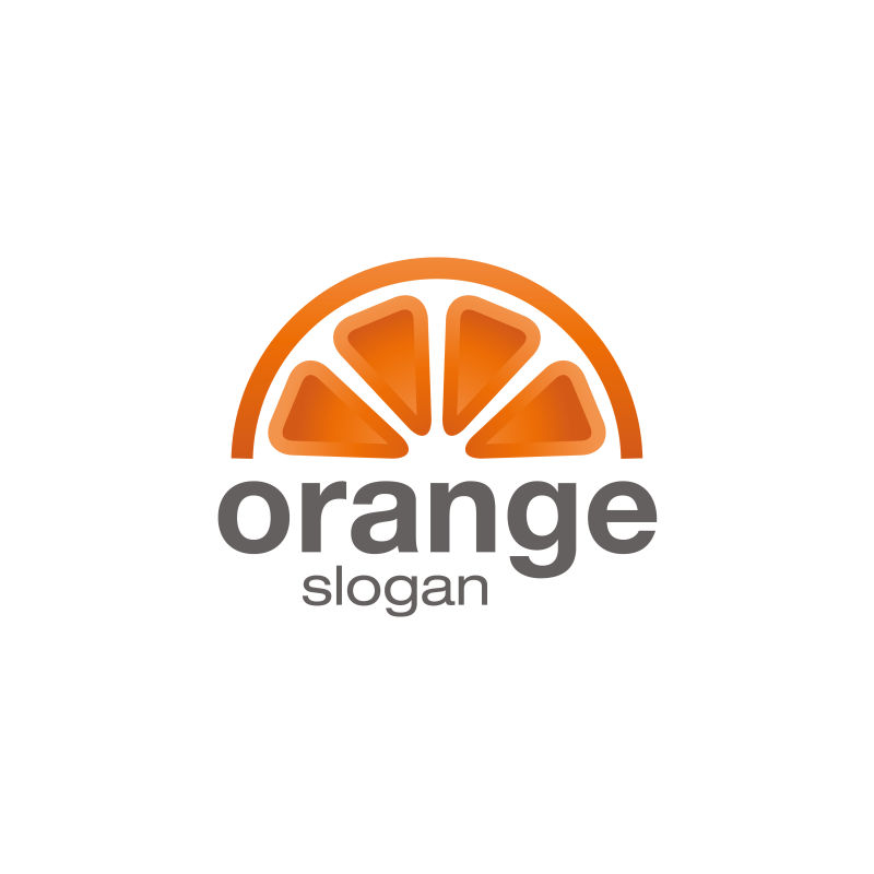 橙子创意图标设计矢量