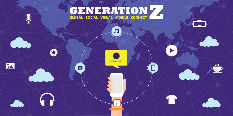 矢量全球地图字母Z设计